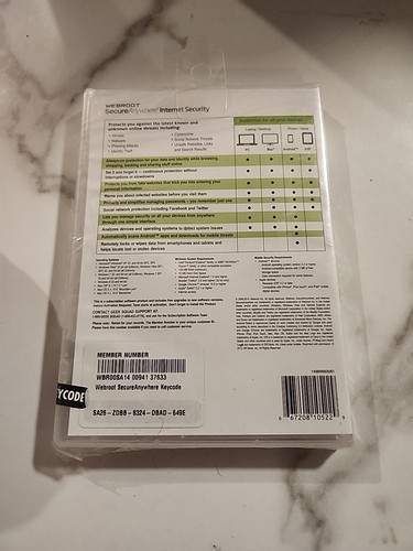 NEW Webroot Secure Anywhere Internet Security 3 Devices PC/MAC/Mobile SEALED - Afbeelding 9 van 12