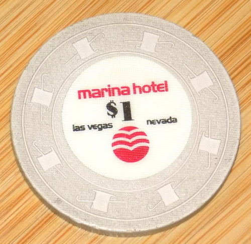 MARINA HOTEL CASINO $1 hotel casino gaming poker chip Las Vegas NV Nevada - Picture 2 of 3