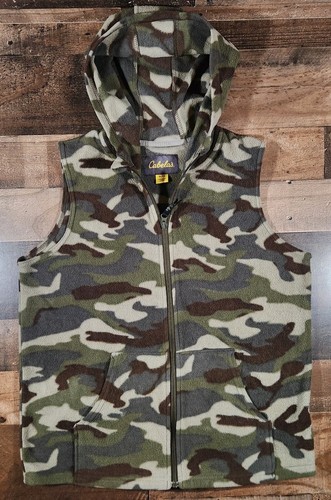 Cabela's Fleece Camo Vest Girls XL Camoflauge Hunting Outdoor Hooded - Picture 1 of 13