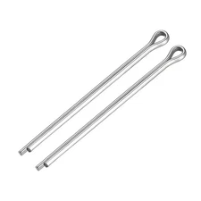 Split Cotter Pin - 4mm x 68mm 304 Stainless Steel 2-Prongs Silver Tone 2Pcs