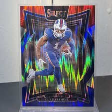 2024 Panini Select - Concourse Curtis Samuel #23 Red & Blue Shock Prizm