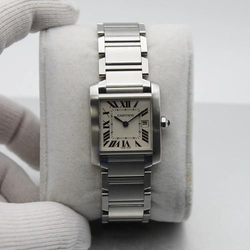 Cartier Tank Francaise 25MM Stainless Steel Quartz Midsize Watch W51011Q3 - Picture 2 of 8