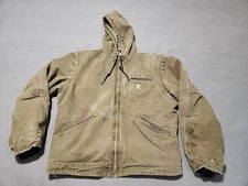 Carhartt Men's Brown J141 MRH Hooded Full Zip Outdoor Jacket Size Large