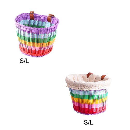 Kids Bike Basket Front Decoration Storage Basket Detachable Carrying Front