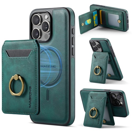 Magnetic 2in1 Ring Bracket Leather Case For Apple iPhone 16 15 14 13 12 X/XS Max - Picture 9 of 10