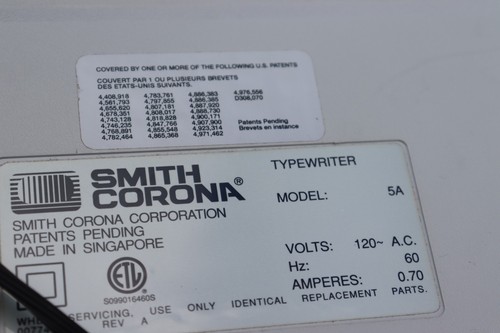 Macchina da scrivere vintage Smith Corona intelligentemente silenziosa DX2600 elettrica portatile TESTATA - Foto 6 di 6