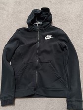 Boys Nike Hoodie Sweatshirt Size L Black CD7401 Full Zip
