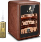 XIFEI Cigar Humidor, Humidor Cabinet for 150 Cigars, LED Wooden Brown 