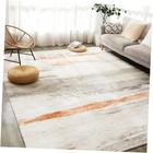  10x8ft Brown Orange Abstract Area Rug 8 x 10 Modern Low Pile Large Carpet 