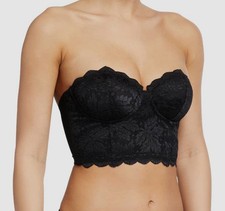 Cosabella Women's Black Convertible Half-Cup Lace Bustier Size 34B