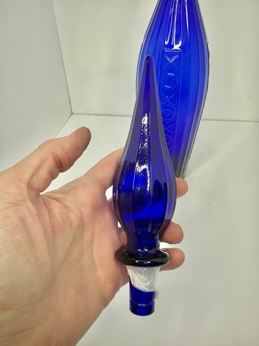 HTF Vintage MCM Empoli XO Decanter 20.5” Cobalt W/stopper Stunning - Picture 4 of 5