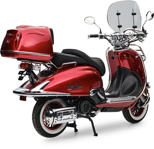 EasyCruiser Dunkelrot 125ccm Basic Retro Motor Roller Scooter Kleinkraftrad - Bild 7 von 12