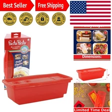 Quick & Easy Microwave Pasta Cooker in Red - 4 Servings, Ideal for Small Spaces