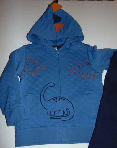 ~ Neu mit Etikett Jungen LITTLE ME Dinosaurier Langarm Reißverschluss Hoodie Outfit! Größe 2T süß:)~ - Bild 2 von 3