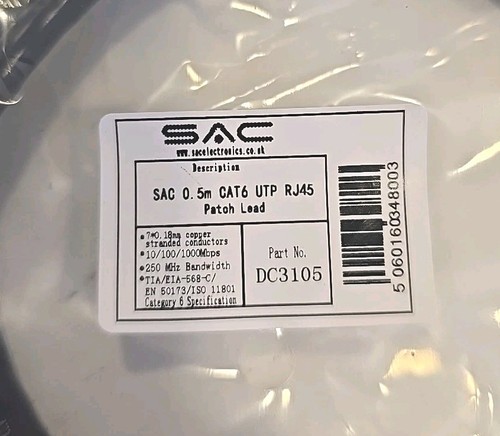 10er Pack - 0,5m Schwarz Netzwerk RJ45 Cat-5E UTP PATCH LAN KUPFER Kabel Leitung - Bild 5 von 6