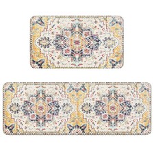 Boho Kitchen Rug Set of 2,Non-Slip Washable Rugs for Kitchen Floor,Farmhouse ...