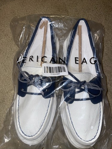 NEU AMERICAN EAGLE SLIPPER BOOTSSCHUHE BLAU & WEISS GRÖSSE 8 DAMEN NEU OHNE KARTON - Bild 5 von 6