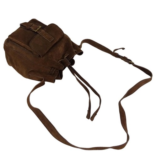 PRADA Drawstring Shoulder Bag Brown Suede Crossbody Vintage 2way authentic /JP-- - Picture 3 of 9