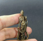 Small Buddha statue, Chinese brass carved Guanyin statue