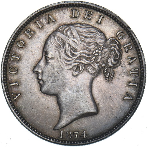 1874 Halfcrown - Victoria British Silver Coin - sehr schön - Bild 1 von 2