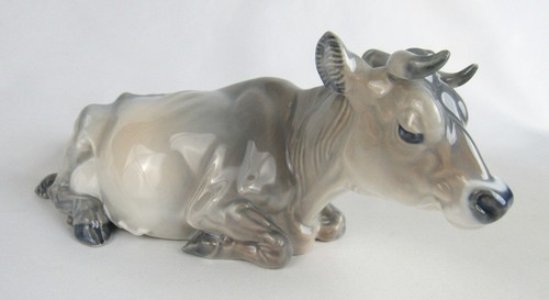 Statuina vintage Royal Copenhagen Danimarca porcellana jersey mucca #4683 - Foto 10 di 10