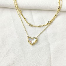 Alicia Bonnie In Love Dichroic Glass Gold Necklace  NEW