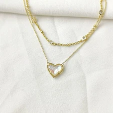 Alicia Bonnie In Love Dichroic Glass Gold Necklace | NEW