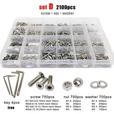 400/2100x M1.6-M5 Stainless Steel Torx Flat Countersunk Head Screw Bolt Set Kit