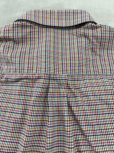 Peter Millar Shirt Men Extra Large Multicolor Houdstooth Print Back Pleated - Picture 12 of 17