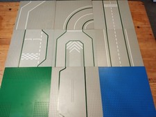 Lego Town Vintage Baseplates 32x32 Road, Service Station, Race Track Light Grey