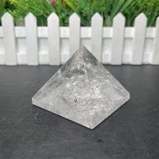 0.3LB 2.2" Natural Clear Quartz Pyramid Carving Crystal Reiki Figurine Statue