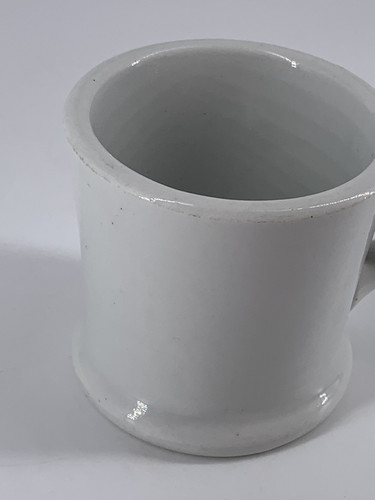 Vintage Shaving Mug, Hall, Solid Coloring, Grayish White, Porcelain - Picture 4 of 8