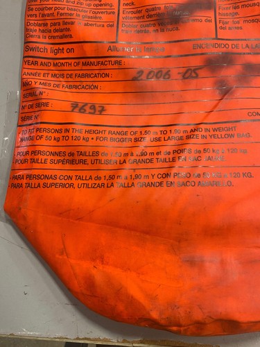 Guy Cotten NORSEA Immersion Suit, Size: Standard (Unused-Pre-Owned) - Picture 9 of 9