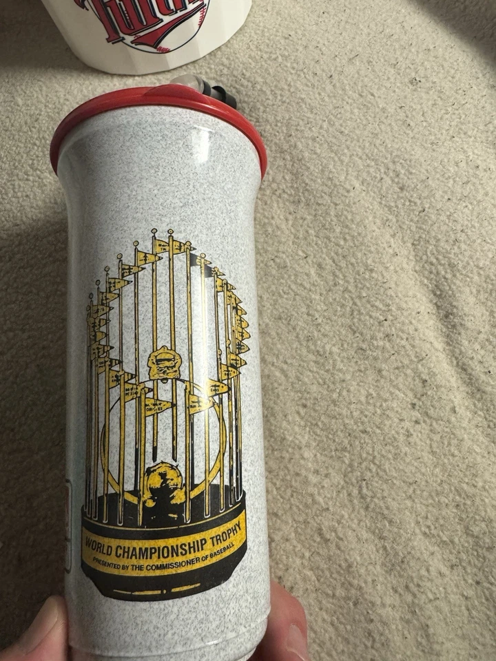 Minnesota Twins 1991 Campeones Palomitas Cubo Cubo Vikingos Años 90 Humphrey MN Foto 2 de 4