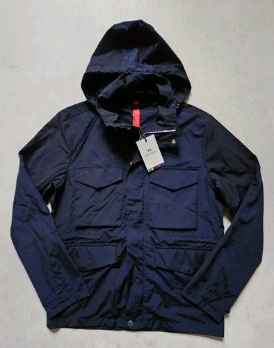 PAUL SMITH Parka Sailing Jacket Coat Lightweight Mens M Navy Blue Waterproof - Picture 18 of 18