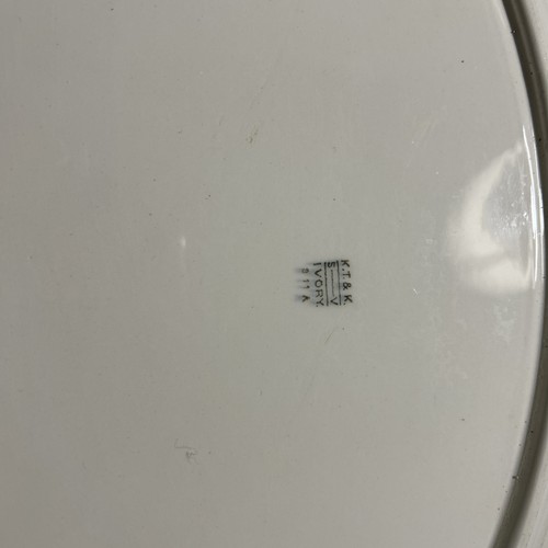 KT&K Knowles Taylor Oval Serving Platter Ivory With Gold Leaf 17”x13” - Picture 3 of 5