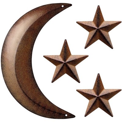 Metal Moon Wall Decor Metal Stars Decor Outhouse Moon Boho Wall Decor Wall Ar...