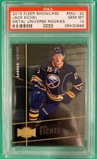 2015 Jack Eichel Fleer Showcase Metal Universe #MU-20 Rookie RC PSA 10