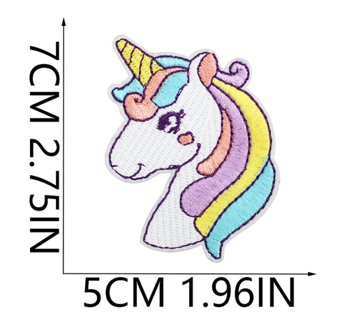 8 Pcs Dreamy Unicorn Iron on/Sew on Patches Rainbow Star Heart Butterfly Diamond - Picture 7 of 17