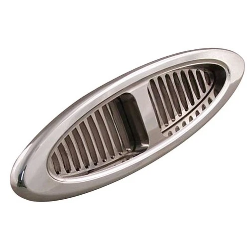 Speedway Dual Billet Oval A/C Vent, Standard Bezel, Polished Aluminum