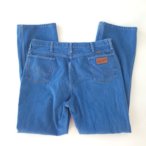 Vtg 80s Wrangler 37x33 Blue Denim Jean Made USA Ideal Zipper 945DEN Tagged 40x34 - Picture 3 of 4