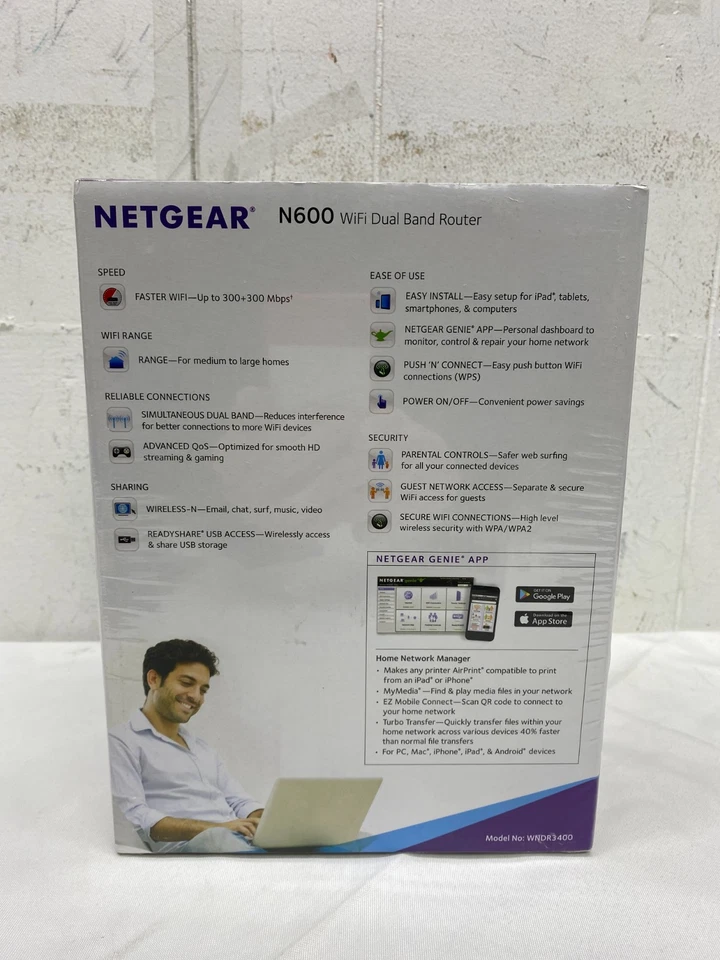 NETGEAR WNDR3400 Wireless Router (WNDR3400-100NAS) - Image 2 of 2