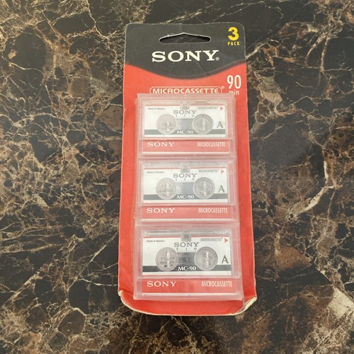 Sony Microcassette Leerkassetten 90 Minuten 3er Pack MC-90 Neu Versiegelt