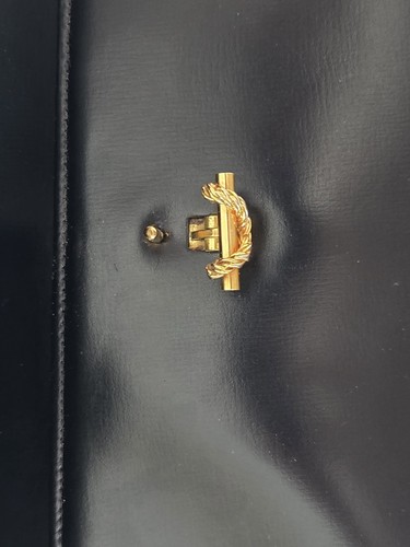 Vintage Saks Fifth Avenue Black Leather Handbag Purse Made in France - Picture 15 of 17