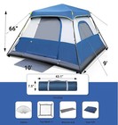 QOMOTOP 6 Person 60 Seconds Set Up Camping Tent, Waterproof Pop Up Tent with Top