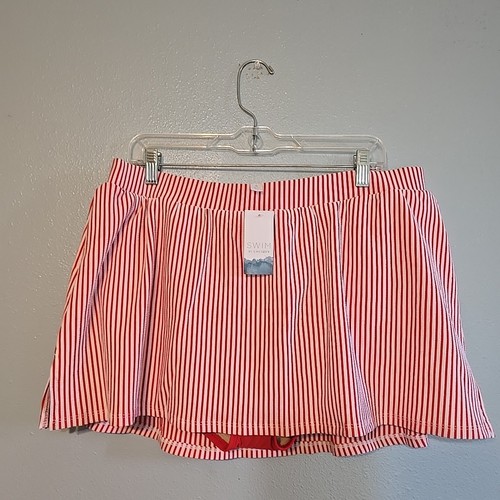 Neu mit Etikett Swim By Cacique Badehose Rock Skort rot weiß Größe 16