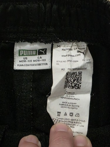 Puma Boys Ankle Joggers With Pockets Black/white Size M-10 - Picture 3 of 3