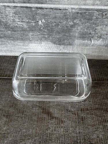 Vintage Arcoroc France Butter Dish With Cow On Lid Clear Glass 6.5”X4.5”X3” - Picture 6 of 6