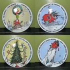 New Dr Seuss THE GRINCH Set Of 4 Assorted 6" Appetizer Plates