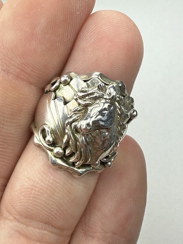 Handgefertigter Ring Laufender Bär Indianer Sterlingsilber Pferd Größe 5 - 10,7 g - Bild 1 von 9